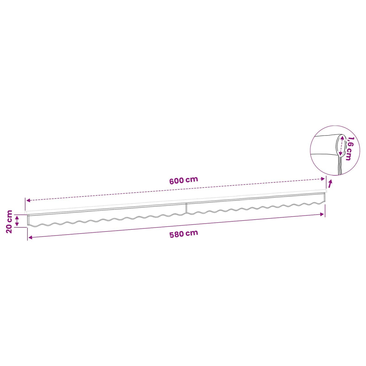 Markisenvolant Braun 600 cm