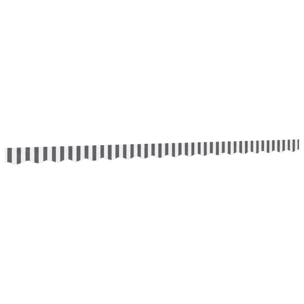 Markisenvolant Anthrazit und Weiß Gestreift 450 cm