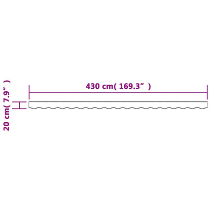 Markisenvolant Anthrazit und Weiß Gestreift 450 cm