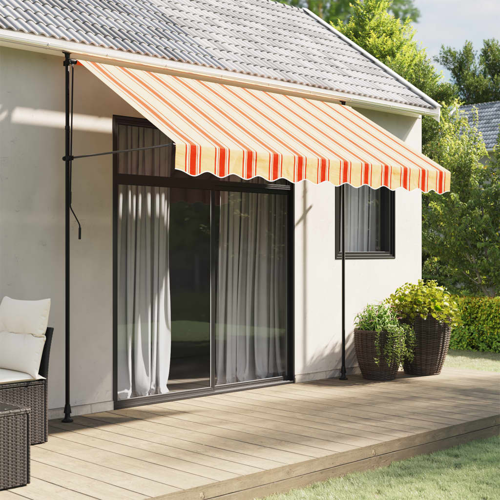 Markisenvolant Gelb und Orange Gestreift 300 cm