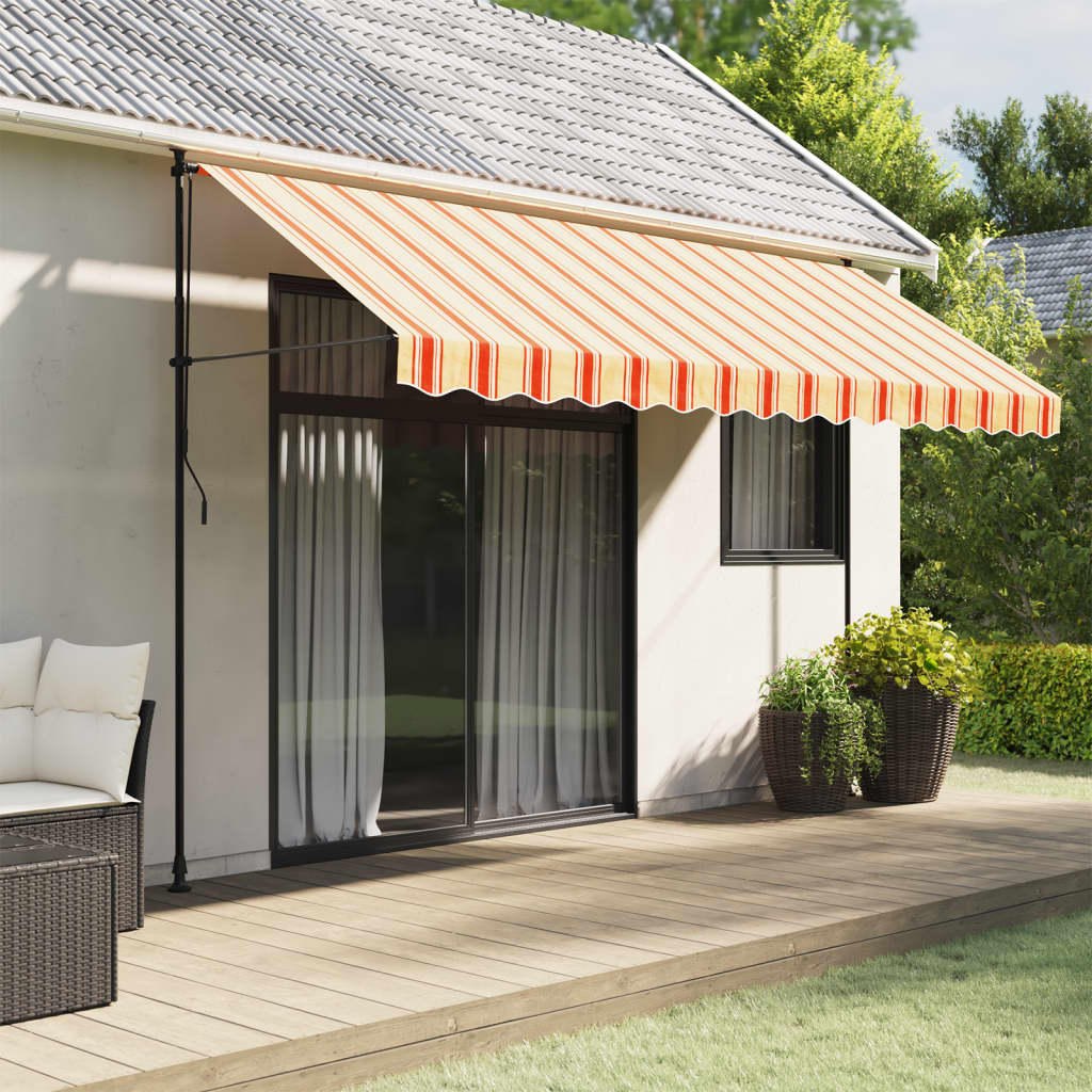 Markisenvolant Gelb und Orange Gestreift 400 cm