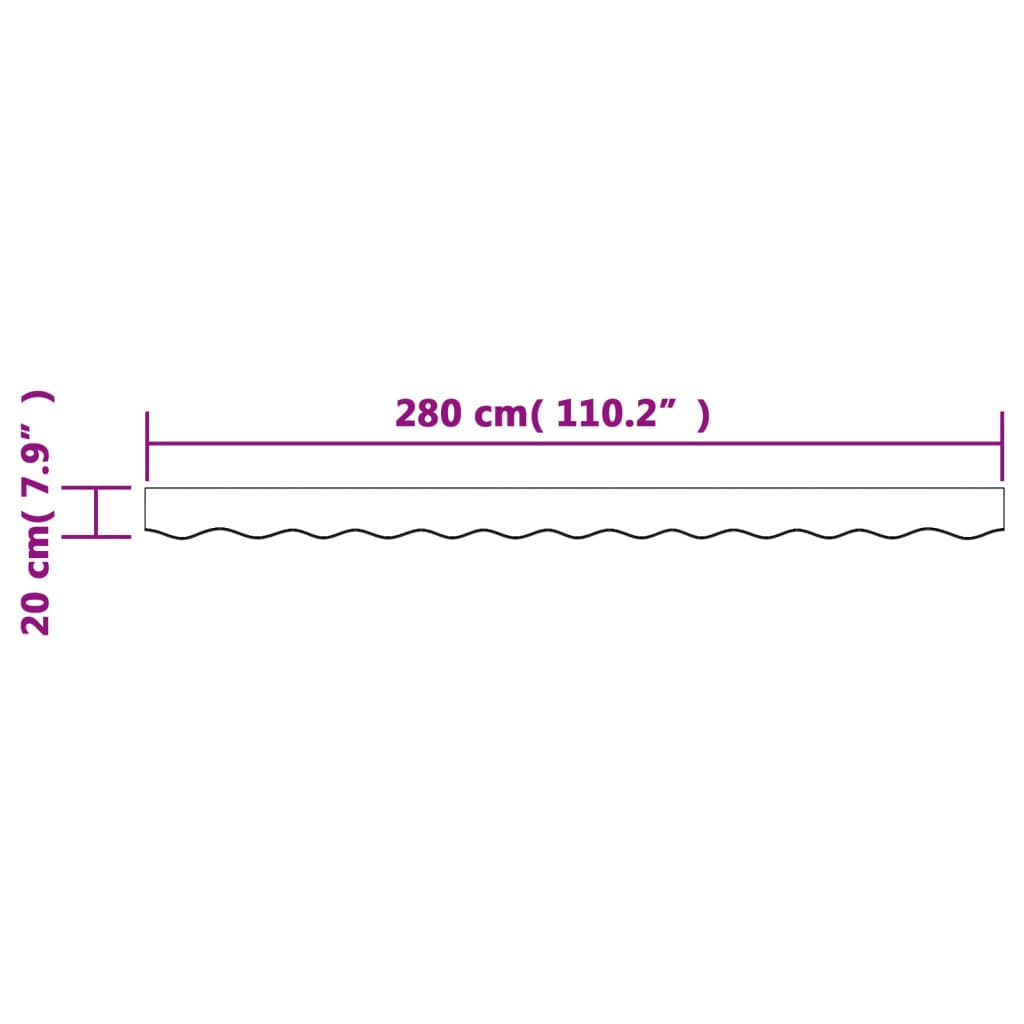 Markisenvolant Rot und Weiß Gestreift 300 cm