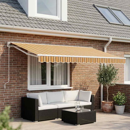 Markisenvolant Gelb und Grau Gestreift 450 cm