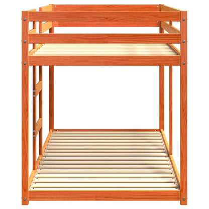 Etagenbett Wachsbraun 90x200 cm Massivholz Kiefer