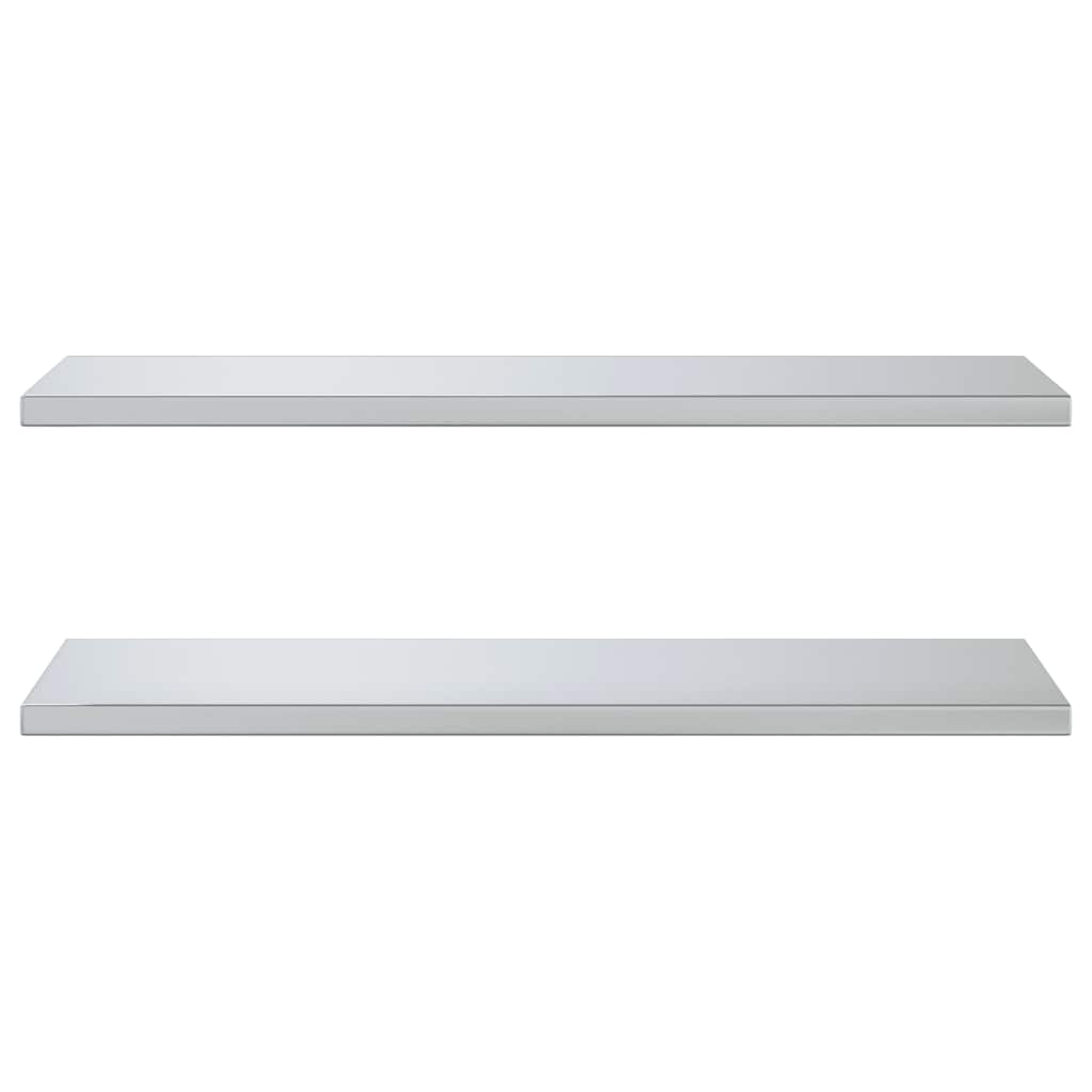 Wandregale 2 Stk. 100x40 cm Silbern Edelstahl