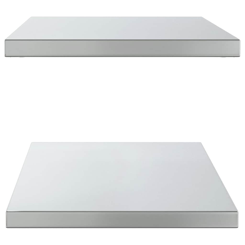 Wandregale 2 Stk. 100x40 cm Silbern Edelstahl