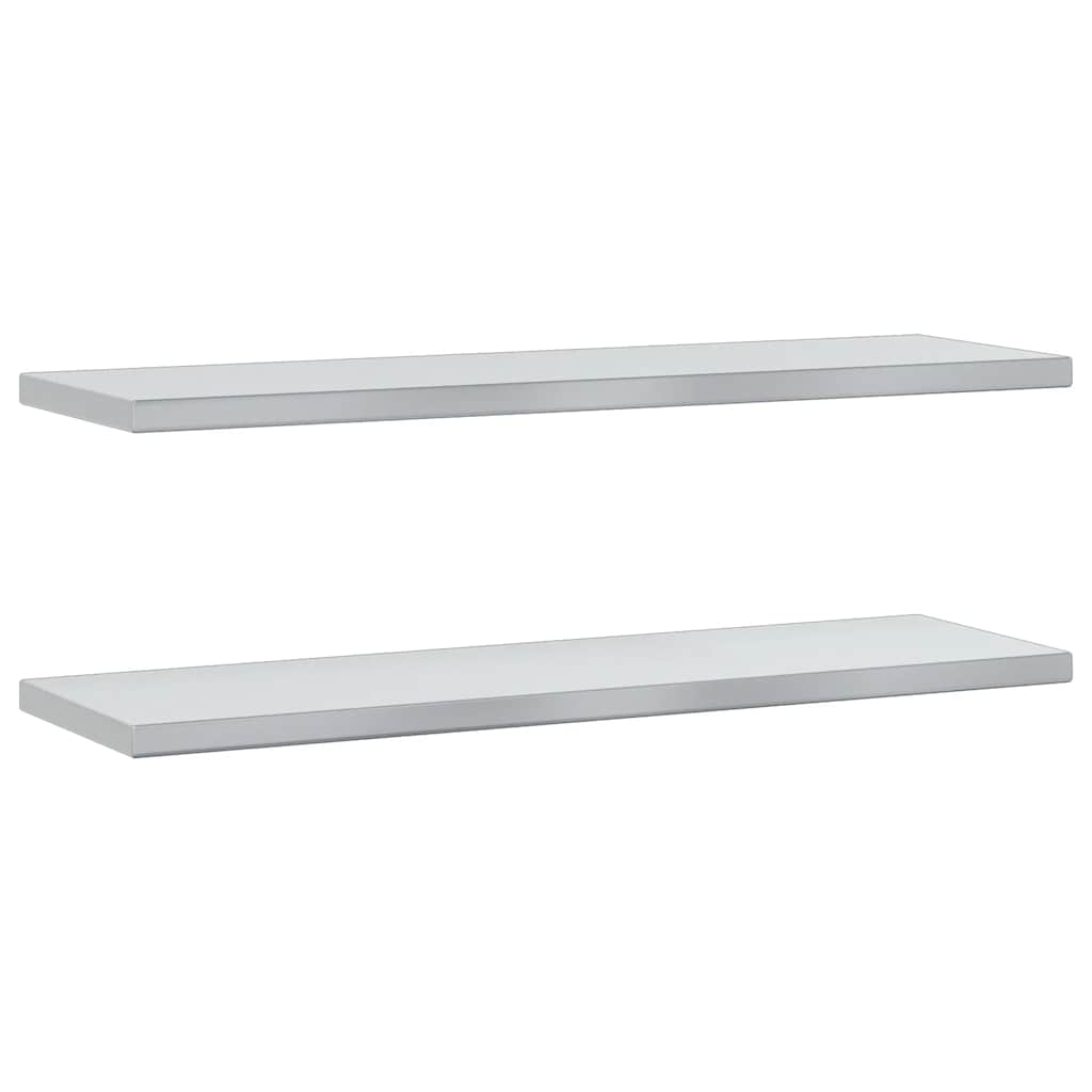 Wandregale 2 Stk. 100x30 cm Silbern Edelstahl
