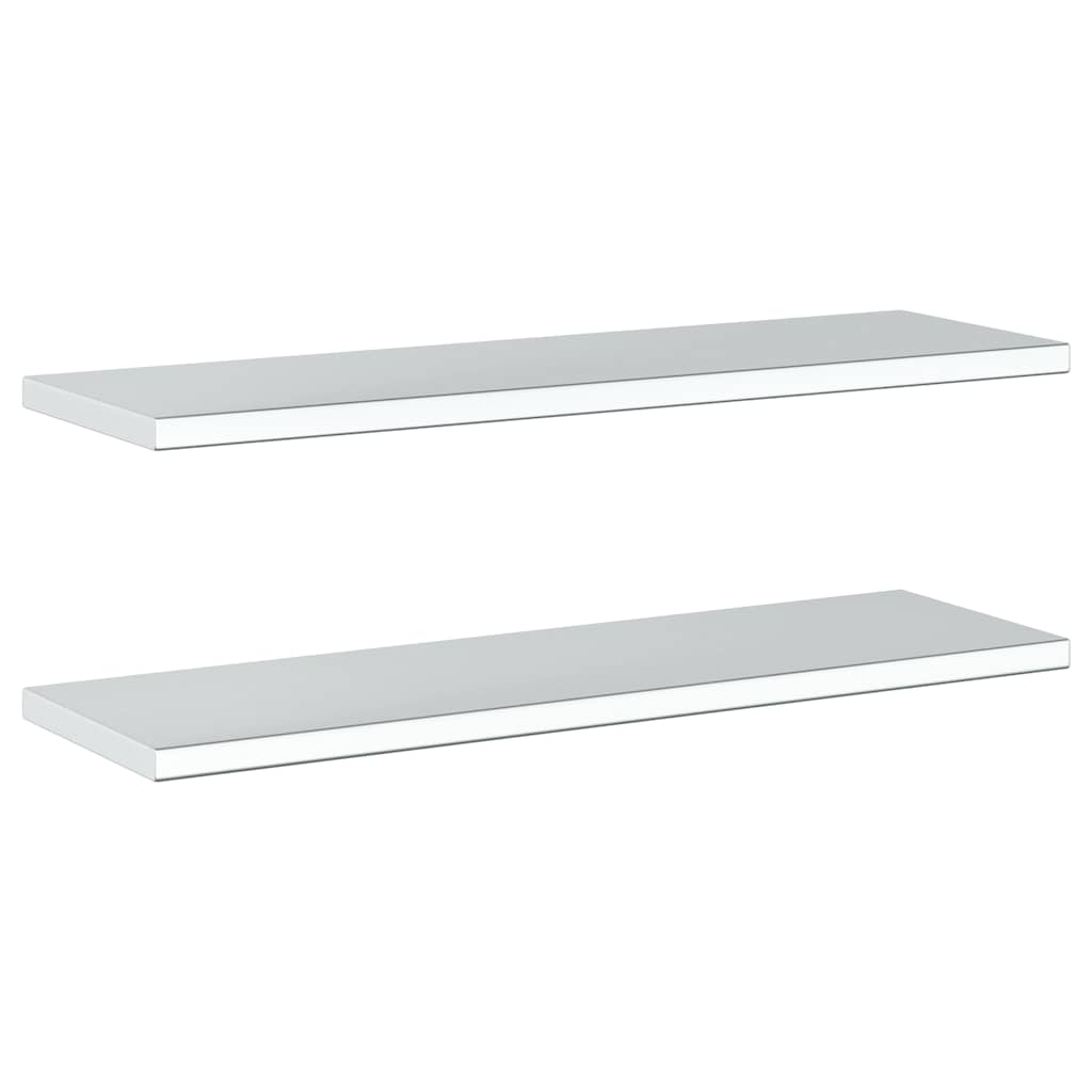 Wandregale 2 Stk. 100x30 cm Silbern Edelstahl