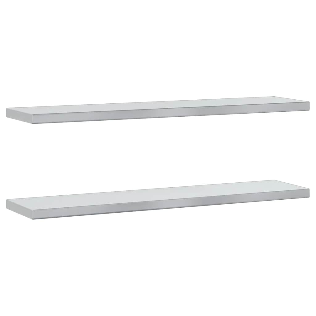 Wandregale 2 Stk. 100x23,5 cm Silbern Edelstahl
