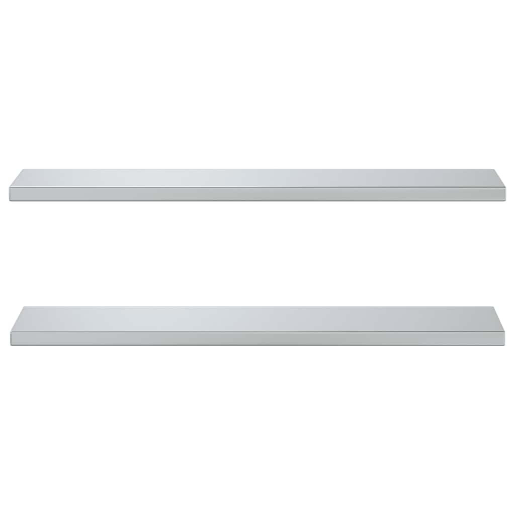 Wandregale 2 Stk. 100x23,5 cm Silbern Edelstahl