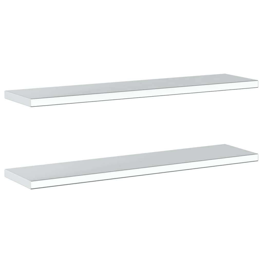 Wandregale 2 Stk. 100x23,5 cm Silbern Edelstahl