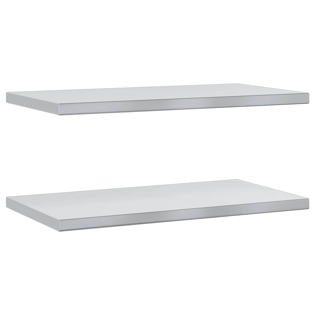 Wandregale 2 Stk. 75x40 cm Silbern Edelstahl