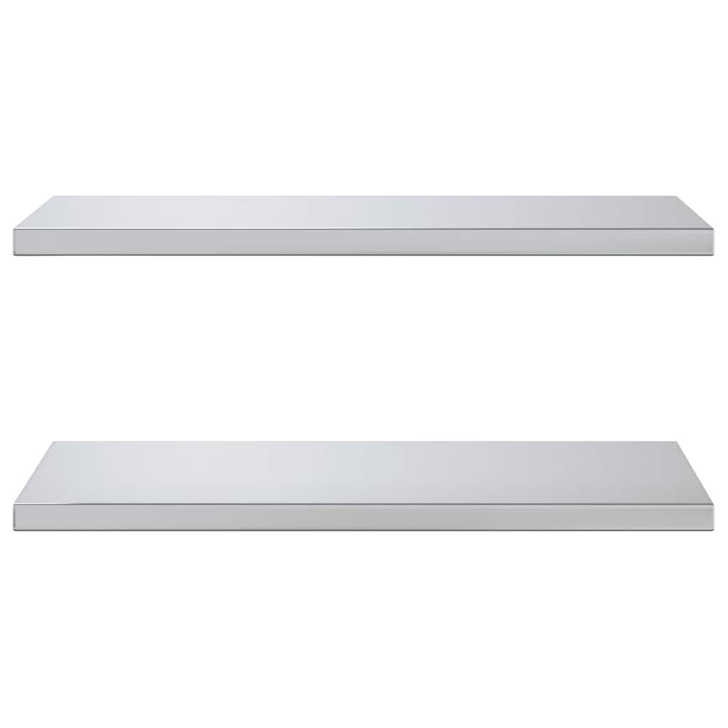 Wandregale 2 Stk. 75x40 cm Silbern Edelstahl
