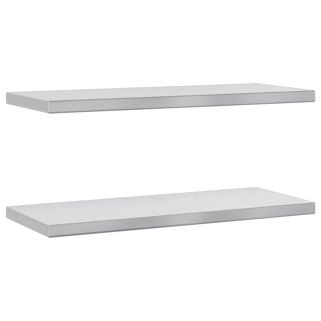Wandregale 2 Stk. 75x30 cm Silbern Edelstahl