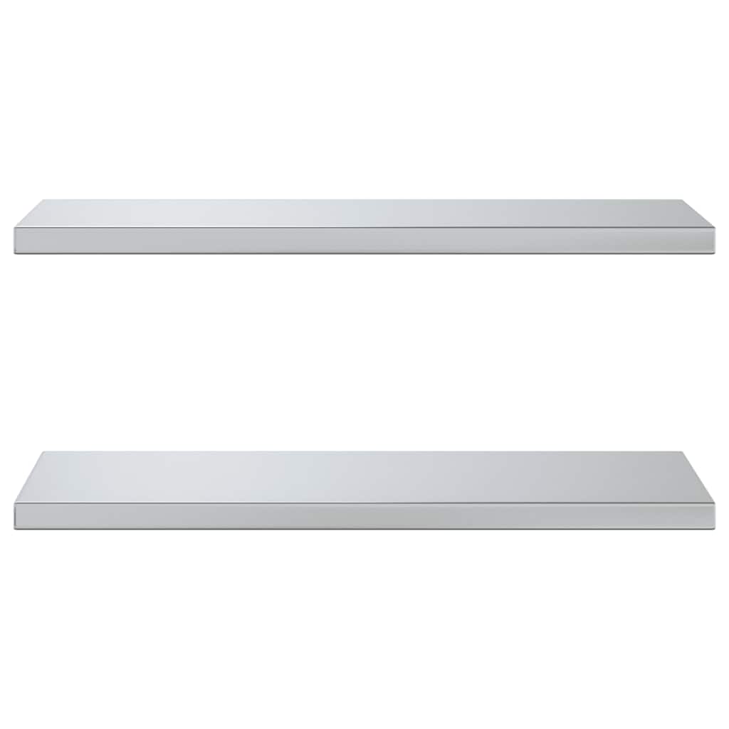 Wandregale 2 Stk. 75x30 cm Silbern Edelstahl