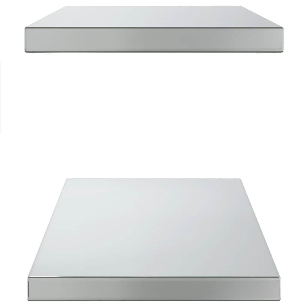 Wandregale 2 Stk. 75x30 cm Silbern Edelstahl