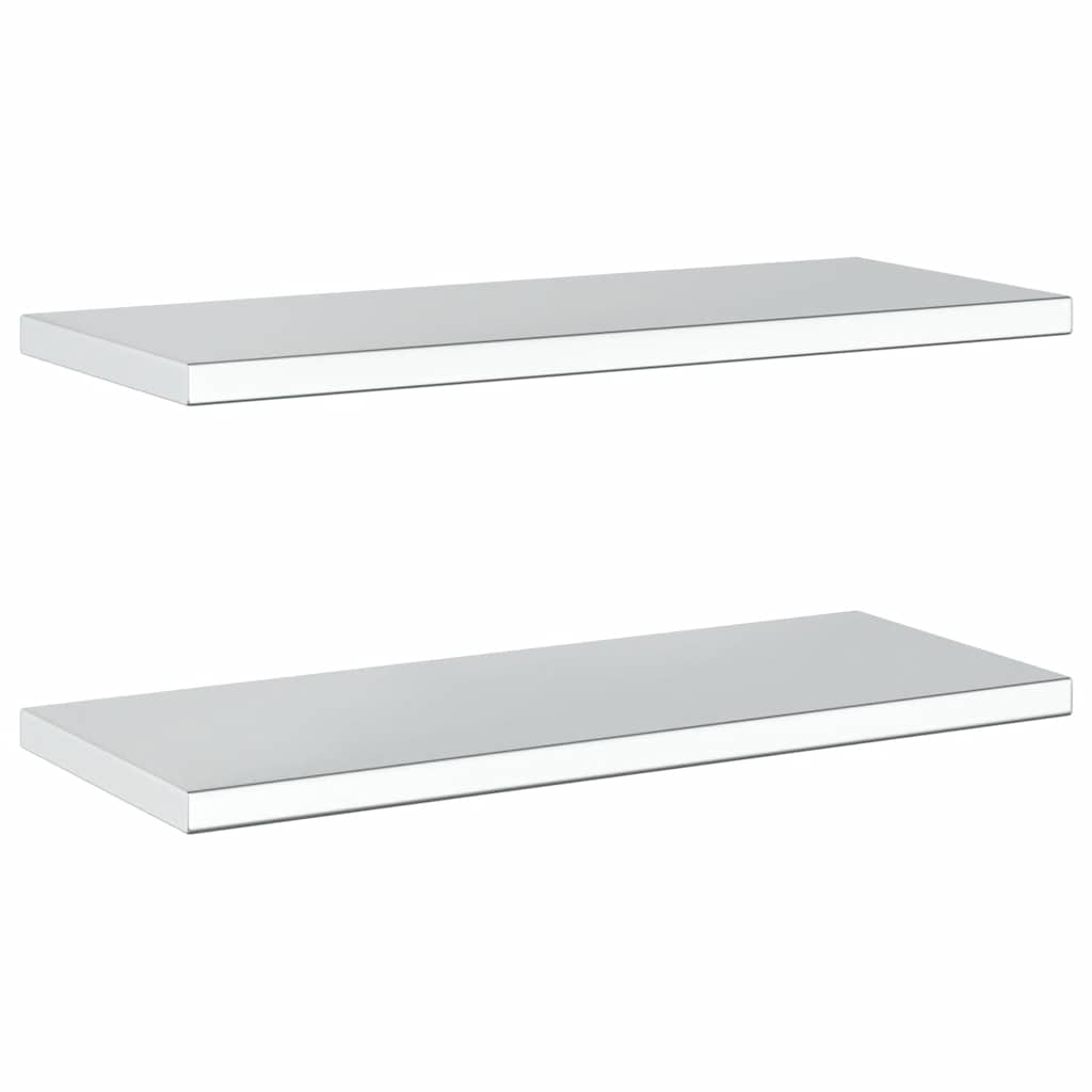 Wandregale 2 Stk. 75x30 cm Silbern Edelstahl