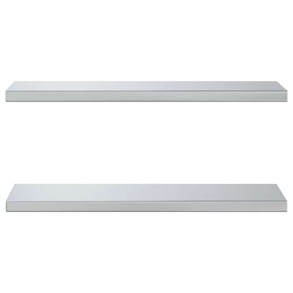 Wandregale 2 Stk. 75x23,5 cm Silbern Edelstahl