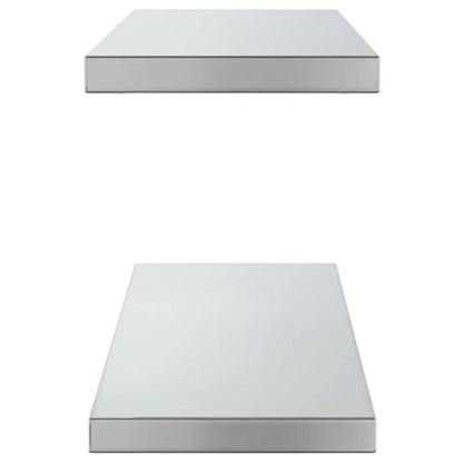 Wandregale 2 Stk. 75x23,5 cm Silbern Edelstahl