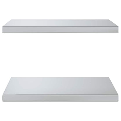 Wandregale 2 Stk. 50x40 cm Silbern Edelstahl