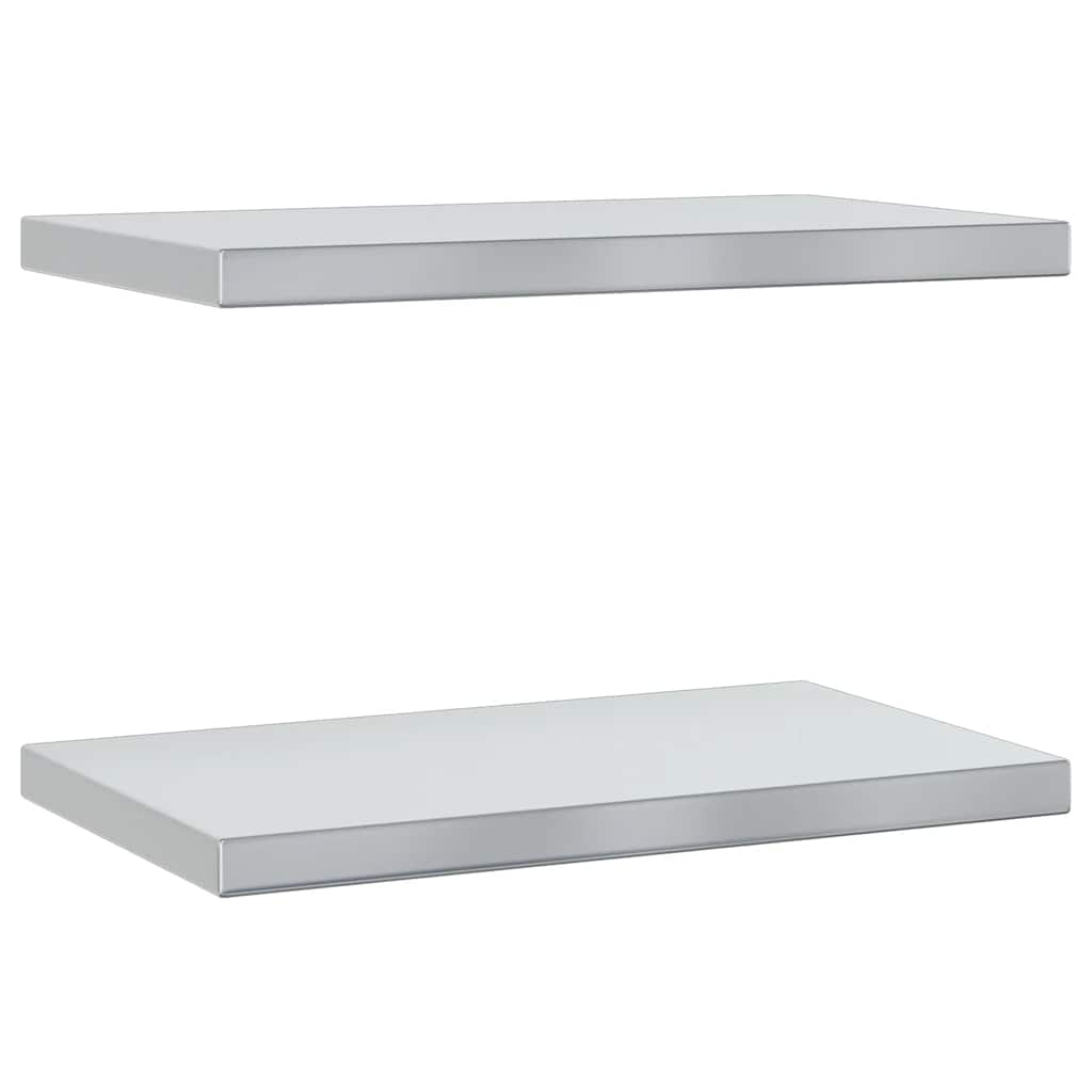 Wandregale 2 Stk. 50x30 cm Silbern Edelstahl