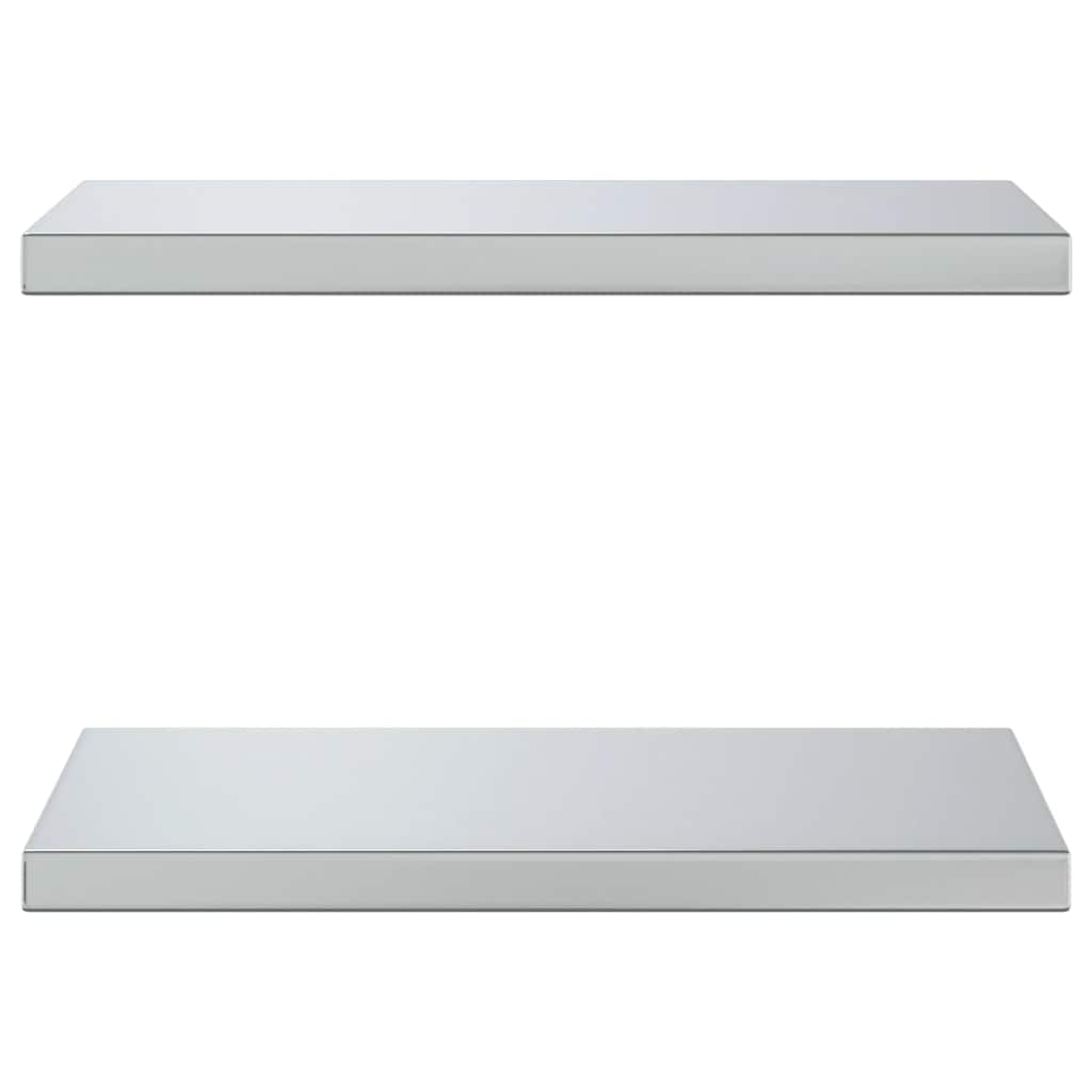 Wandregale 2 Stk. 50x30 cm Silbern Edelstahl