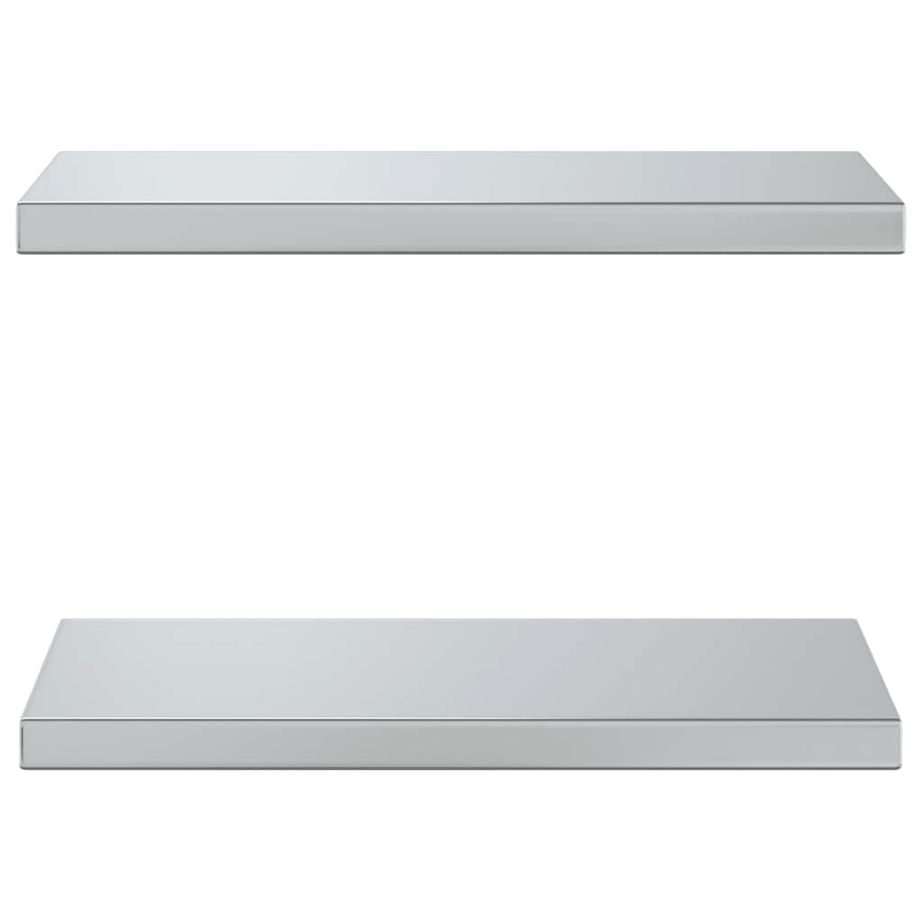 Wandregale 2 Stk. 50x23,5 cm Silbern Edelstahl
