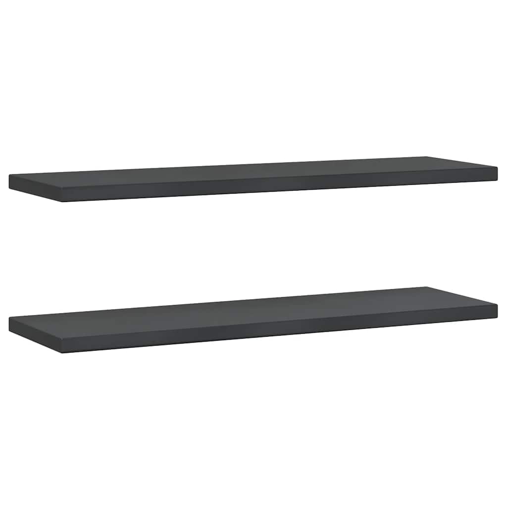 Wandregale 2 Stk. 100x30 cm Schwarz Edelstahl