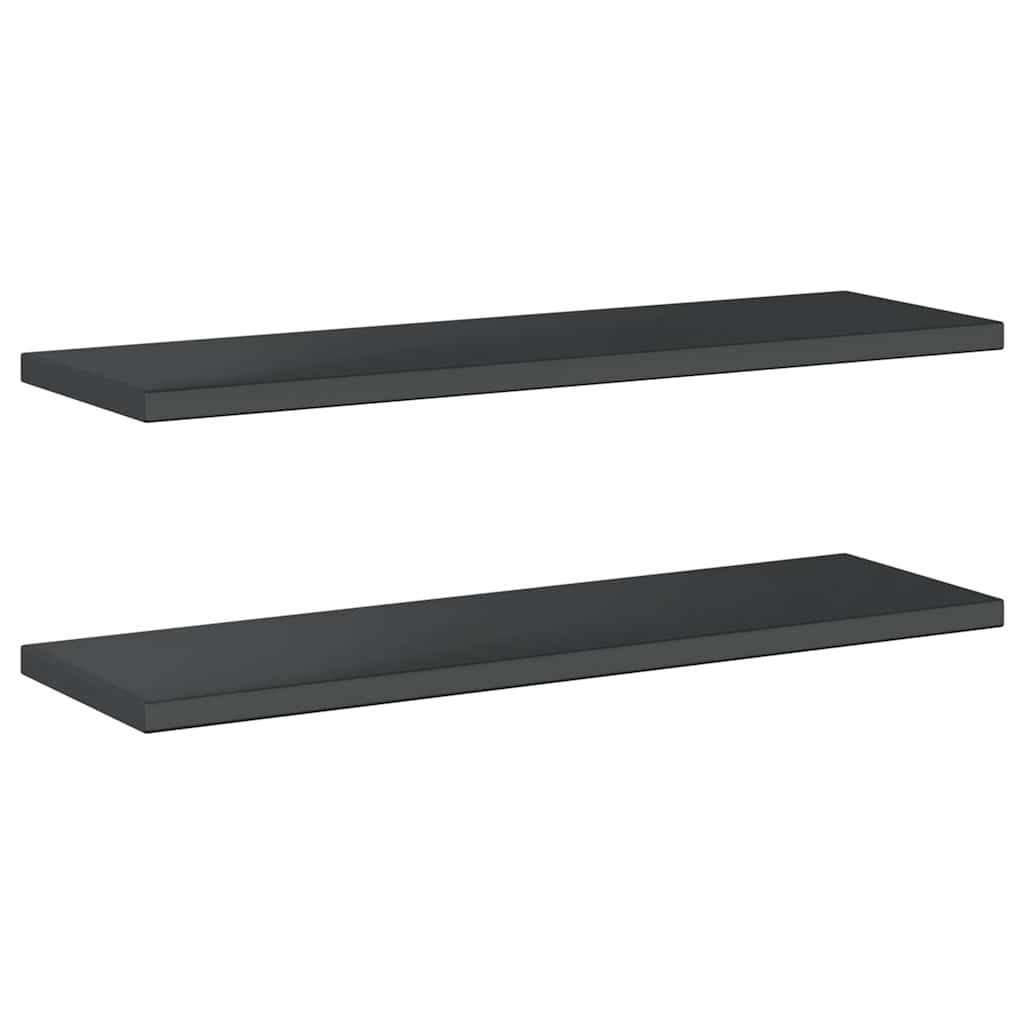 Wandregale 2 Stk. 100x30 cm Schwarz Edelstahl