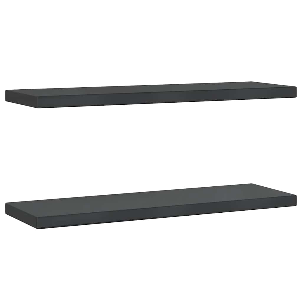Wandregale 2 Stk. 75x23,5 cm Schwarz Edelstahl