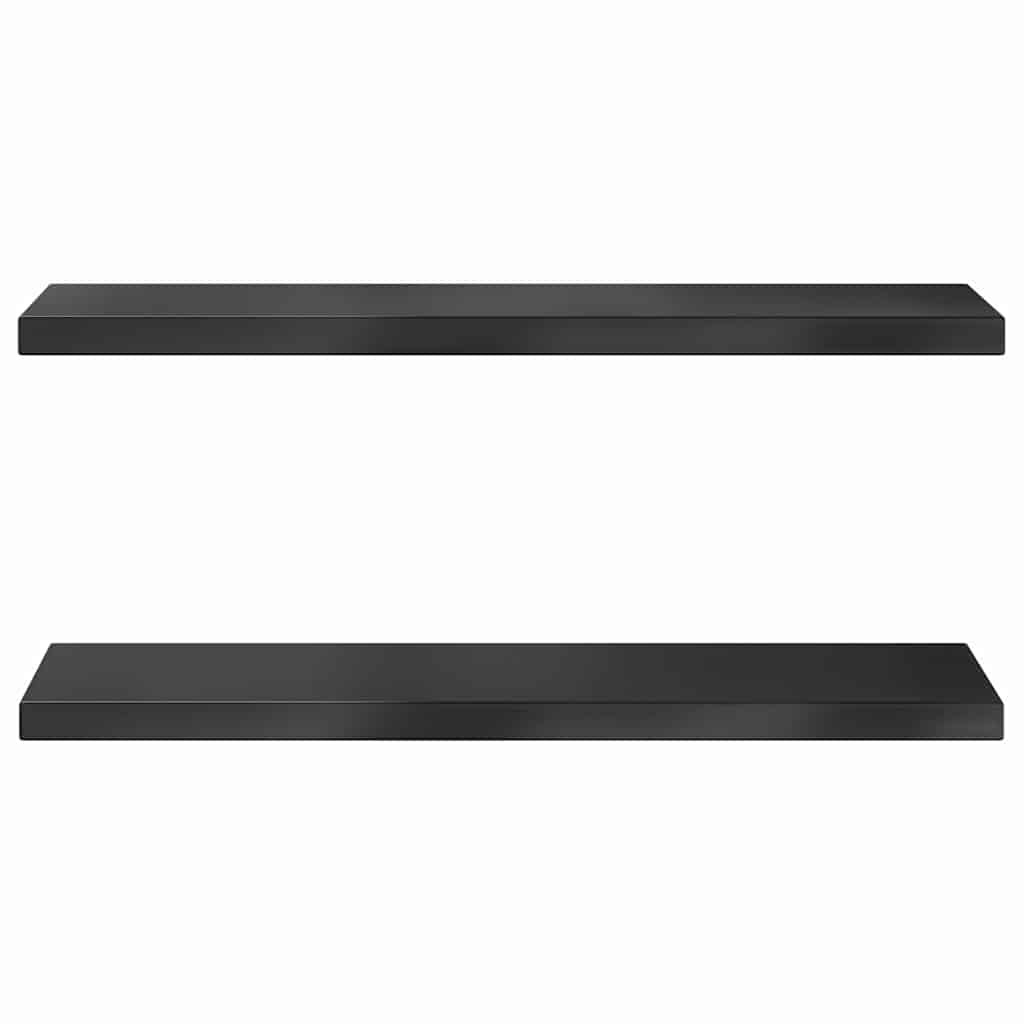 Wandregale 2 Stk. 75x23,5 cm Schwarz Edelstahl