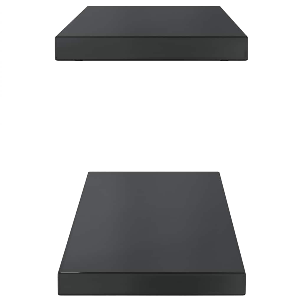 Wandregale 2 Stk. 75x23,5 cm Schwarz Edelstahl