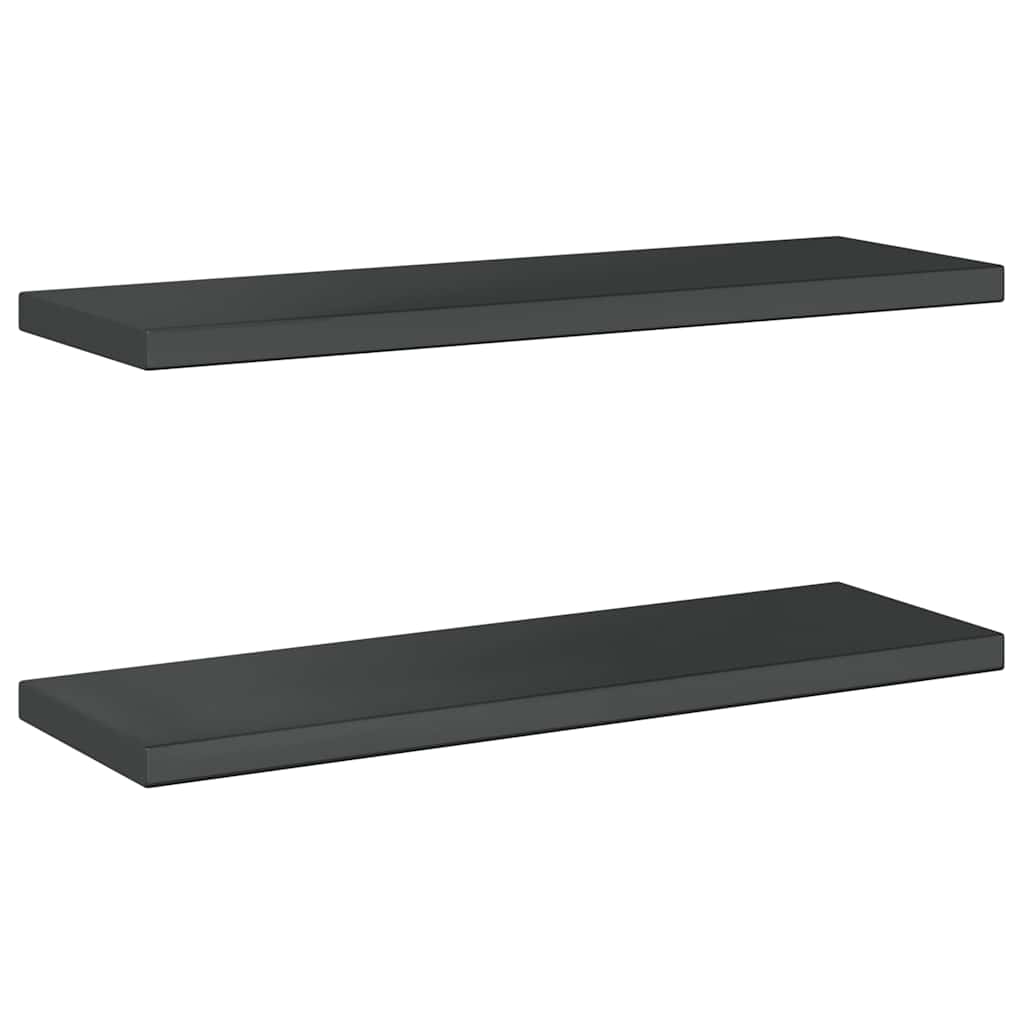 Wandregale 2 Stk. 75x23,5 cm Schwarz Edelstahl