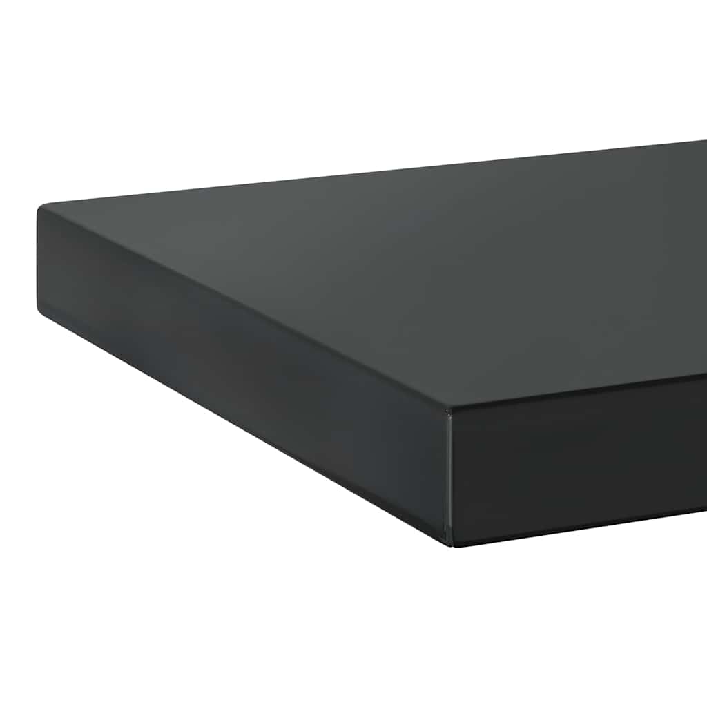 Wandregale 2 Stk. 75x23,5 cm Schwarz Edelstahl