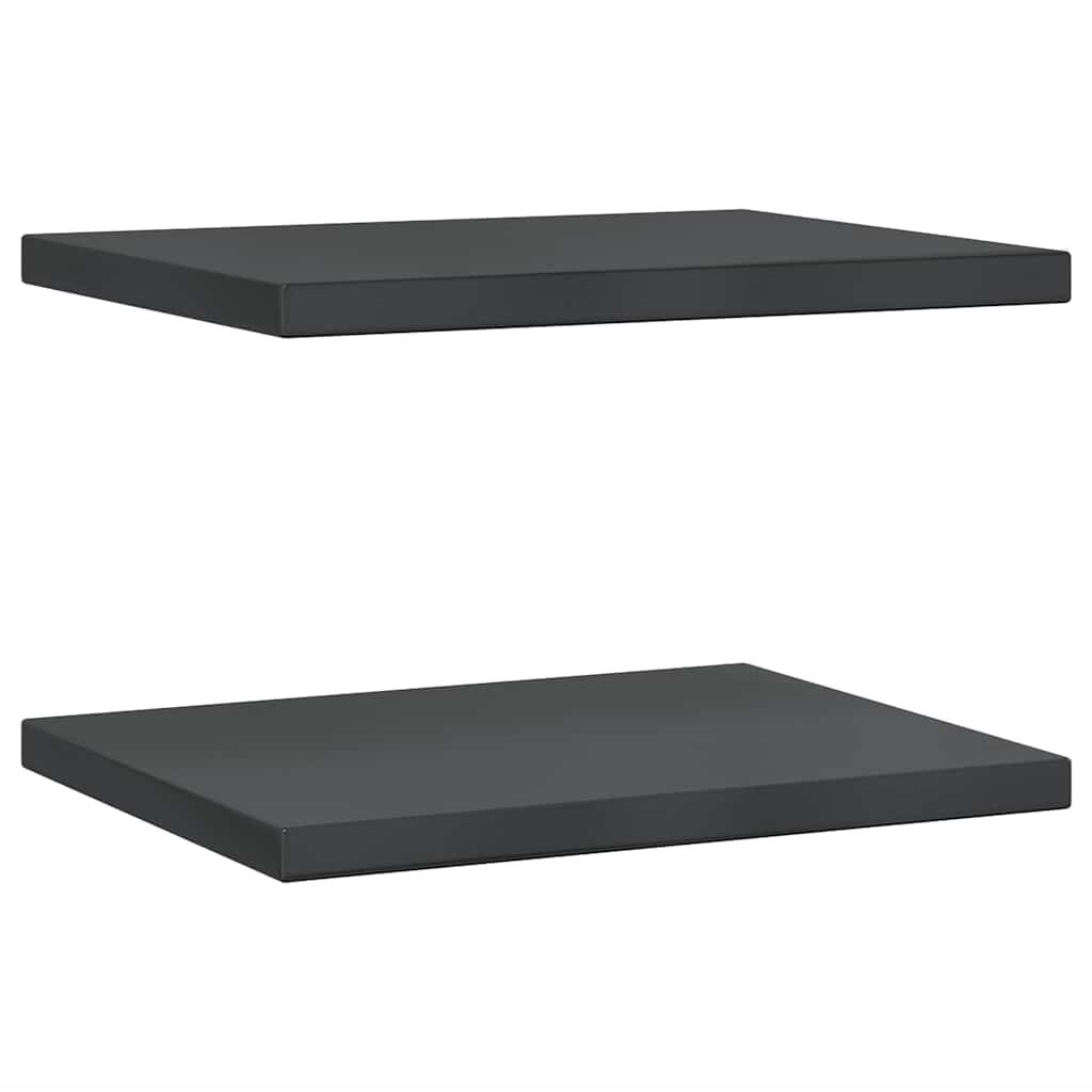 Wandregale 2 Stk. 50x40 cm Schwarz Edelstahl