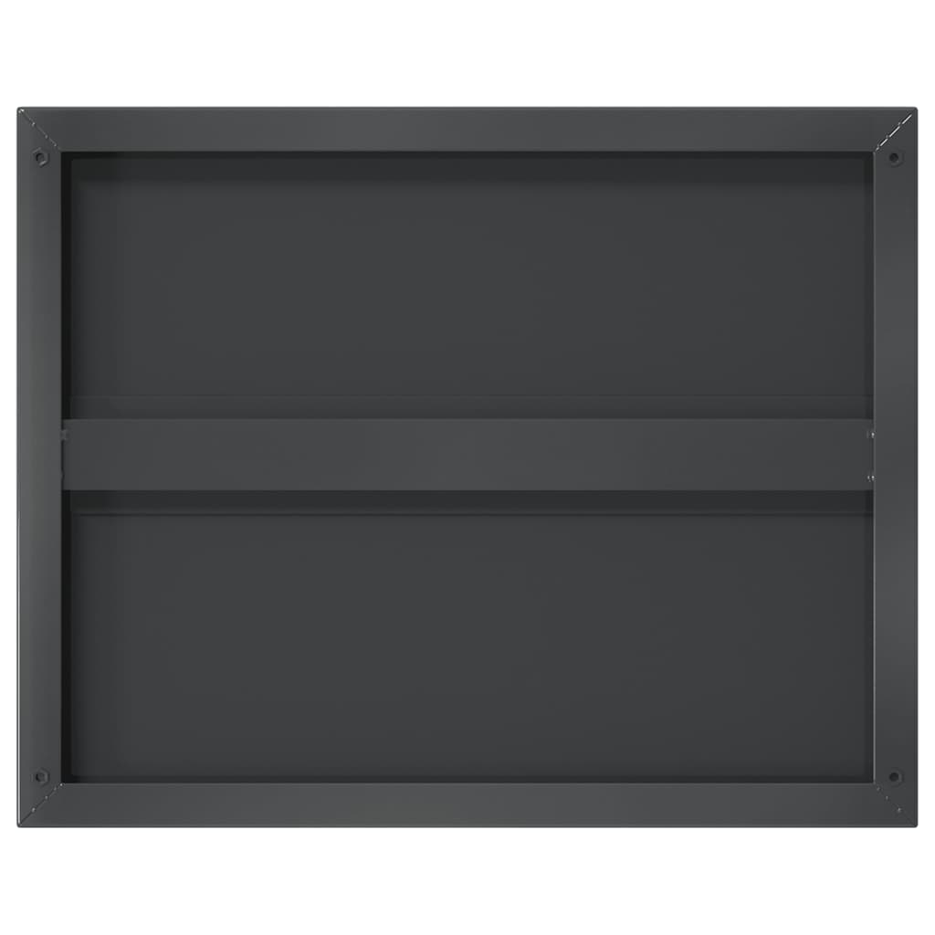 Wandregale 2 Stk. 50x40 cm Schwarz Edelstahl