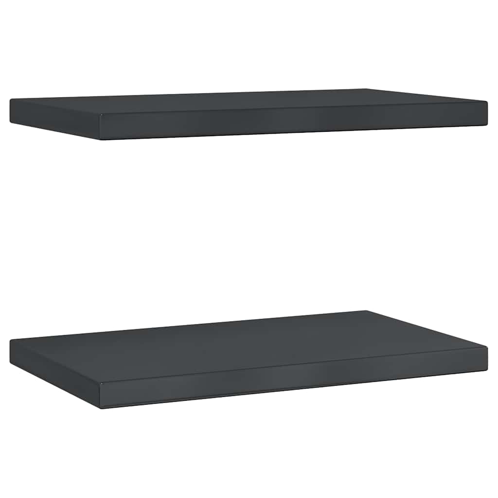 Wandregale 2 Stk. 50x30 cm Schwarz Edelstahl