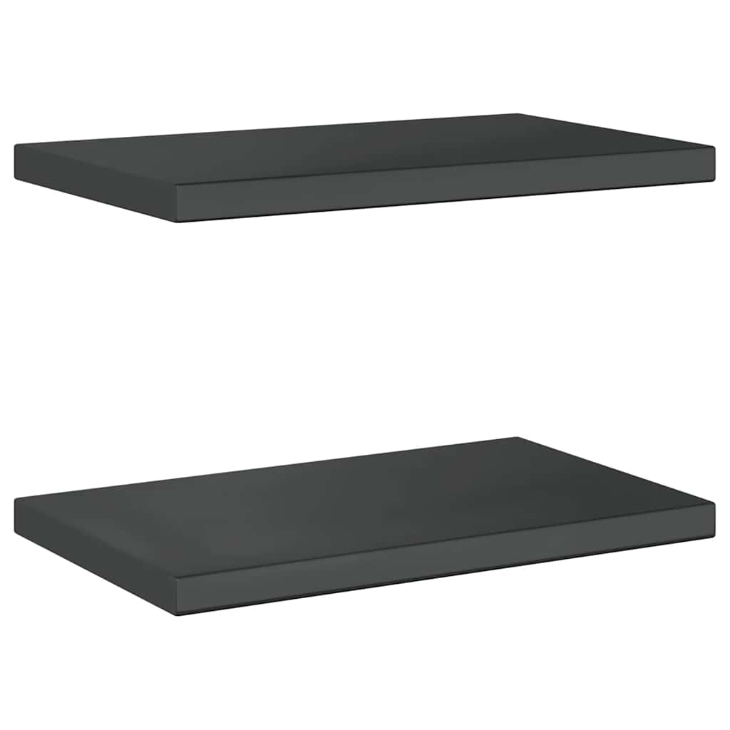 Wandregale 2 Stk. 50x30 cm Schwarz Edelstahl