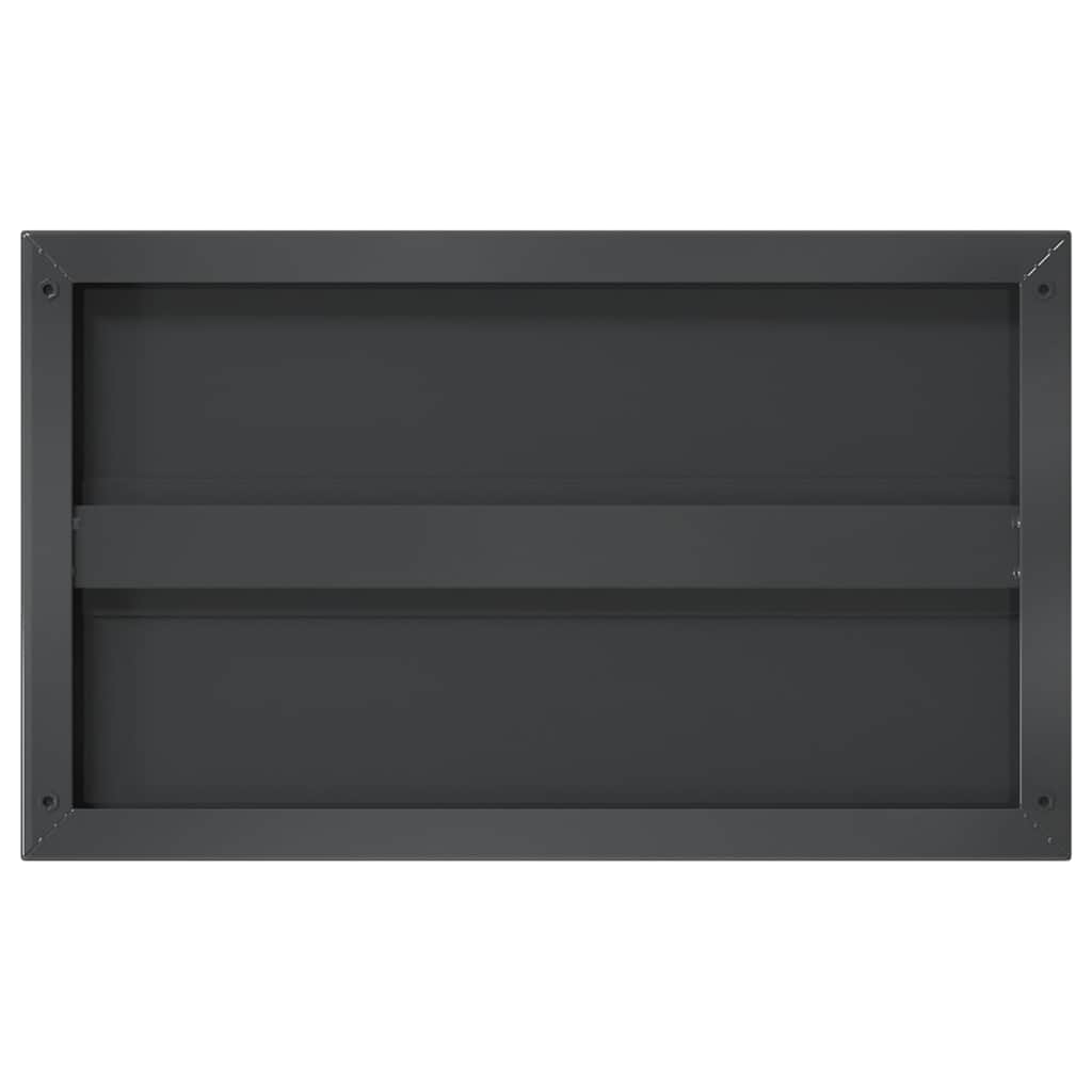 Wandregale 2 Stk. 50x30 cm Schwarz Edelstahl