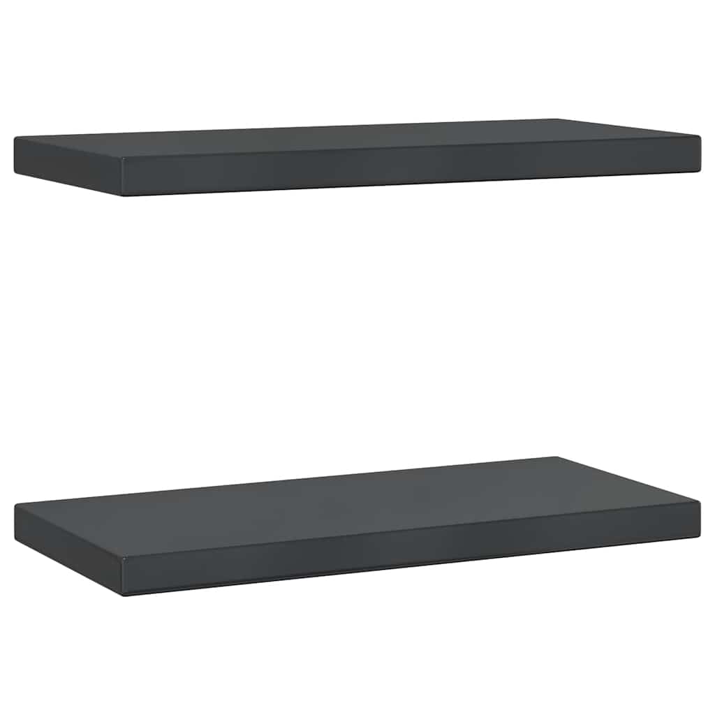 Wandregale 2 Stk. 50x23,5 cm Schwarz Edelstahl
