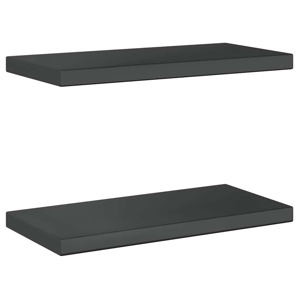 Wandregale 2 Stk. 50x23,5 cm Schwarz Edelstahl
