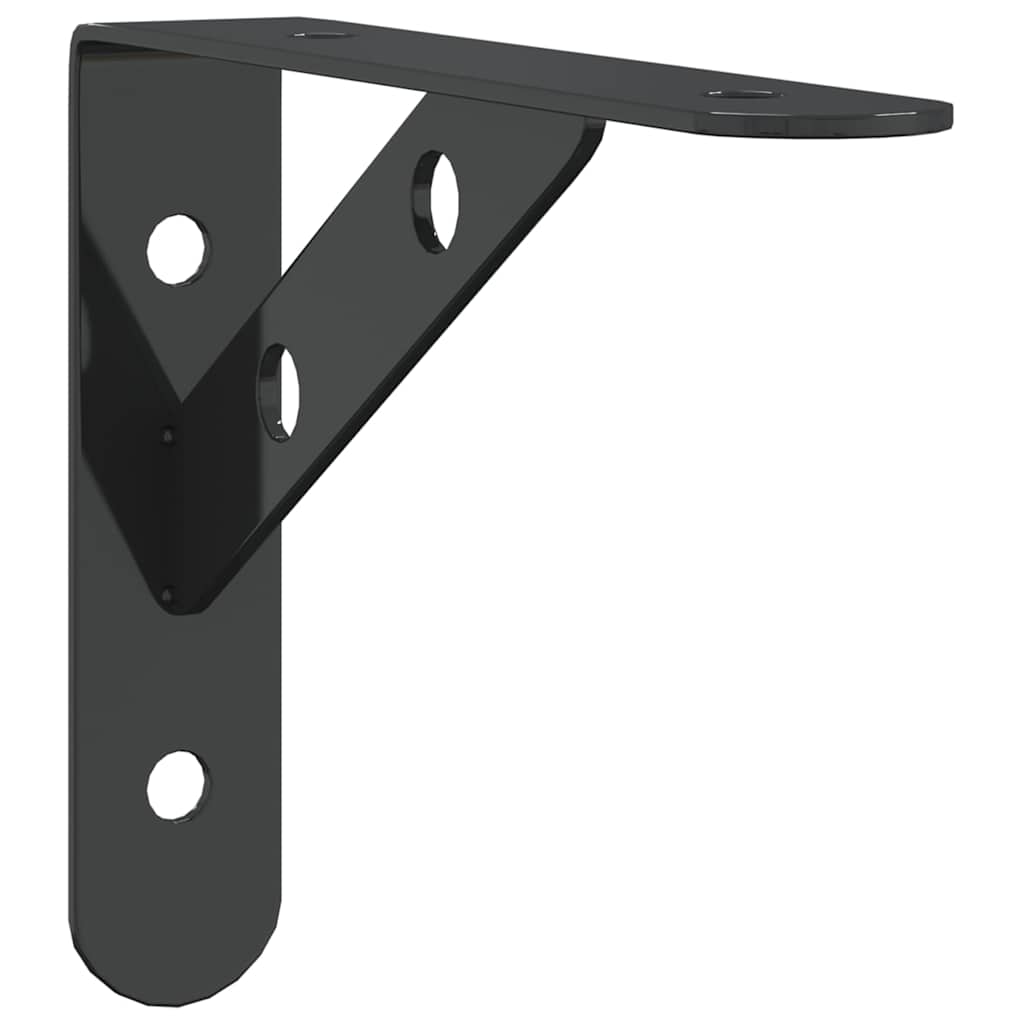 Regalträger 4 Stk. 15x2,5x11,5 cm Schwarz Edelstahl
