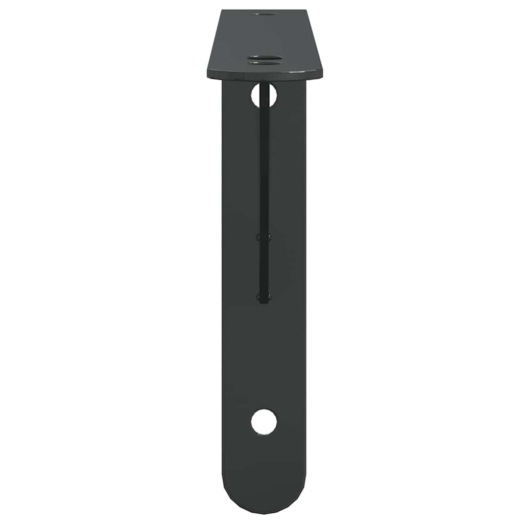 Regalträger 4 Stk. 23,5x2,5x15,5 cm Schwarz Edelstahl