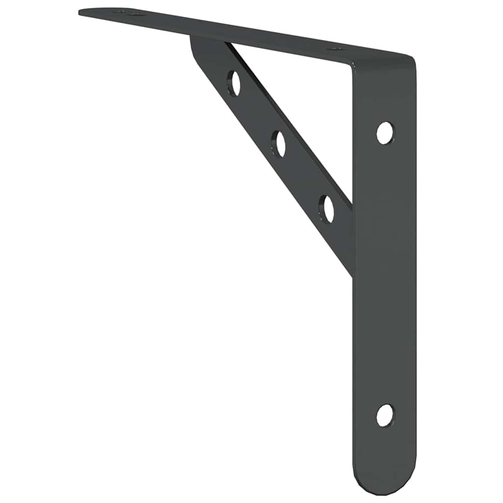 Regalträger 4 Stk. 23,5x2,5x15,5 cm Schwarz Edelstahl