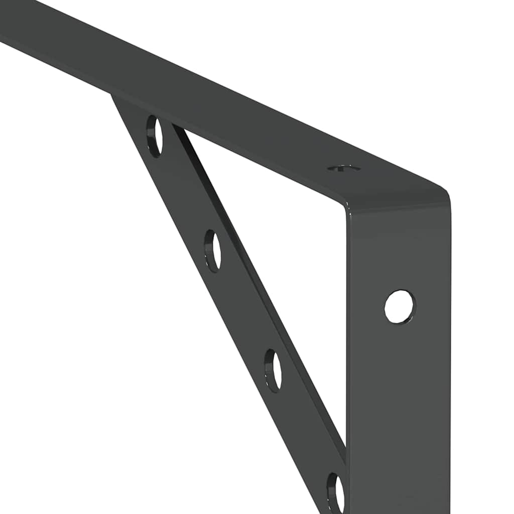 Regalträger 4 Stk. 30x2,5x15,5 cm Schwarz Edelstahl