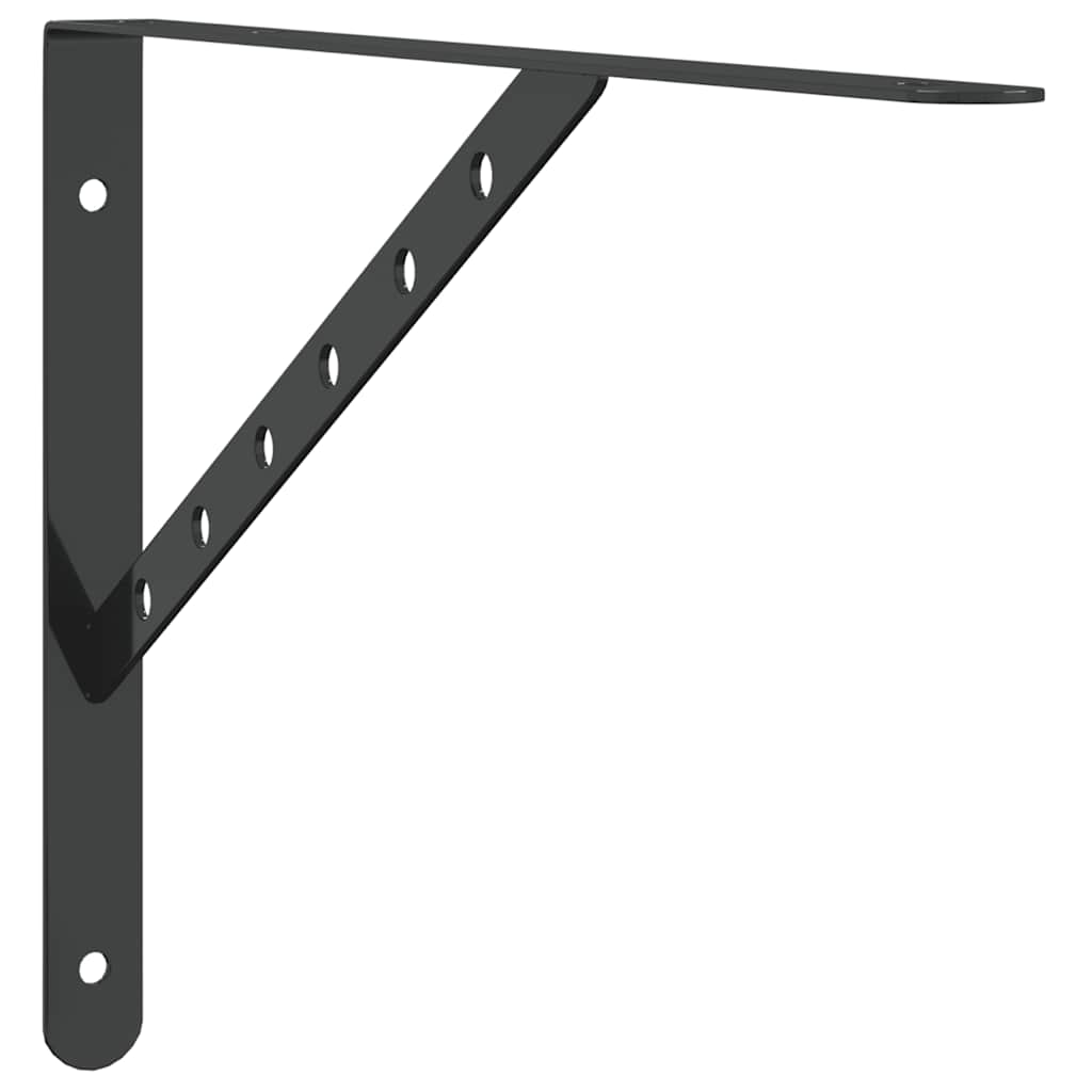 Regalträger 4 Stk. 40x2,5x25 cm Schwarz Edelstahl