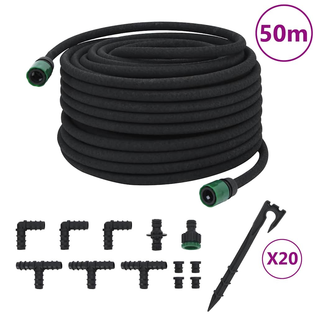 Tropfschlauch Schwarz 0,6" 50 m Gummi