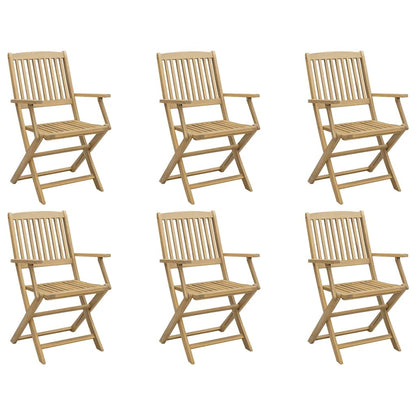 Klappstühle, 6 Stück, 54,5 x 58 x 90 cm, Massivholz Akazie