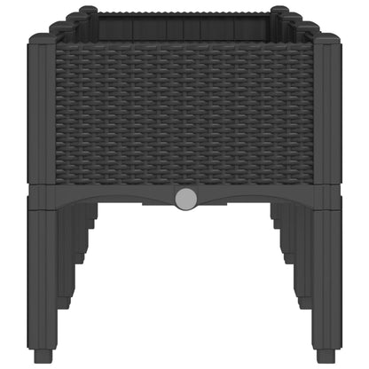 Pflanzkasten mit Beinen Schwarz 120x40x42 cm PP