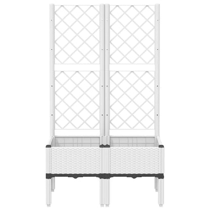 Pflanzkübel mit Rankgitter Weiß 80x40x142 cm PP